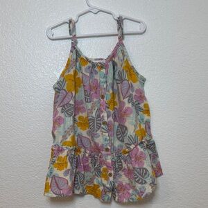 Cat & Jack Floral Button-Front Camisole Tank Top - Pink, Yellow, Teal
